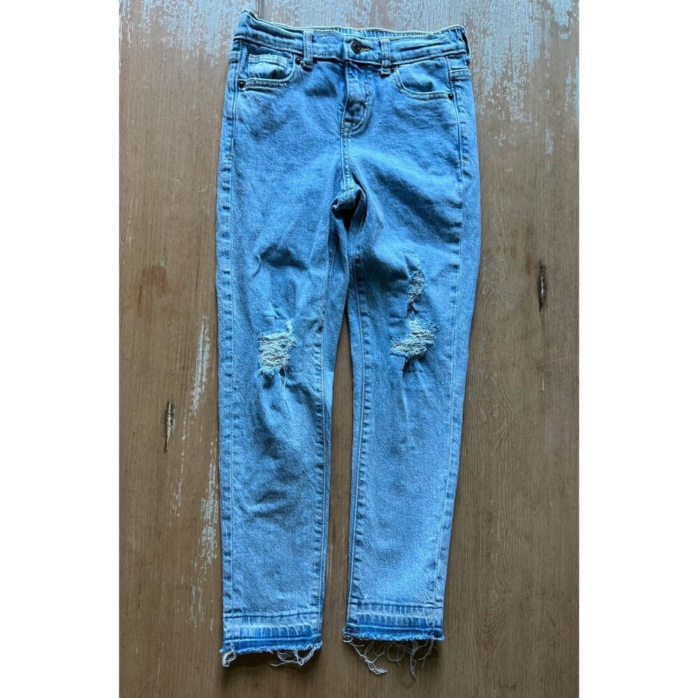 Lite Blue Distressed Denim Jeans Pants Leggings by Cat & Jack Girls 8 - Picture 4 of 7